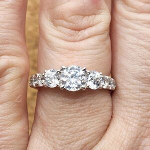 Flawless 925 Sterling Silver Round Cut Diamond Cz Engagement Wedding Ring Size 8